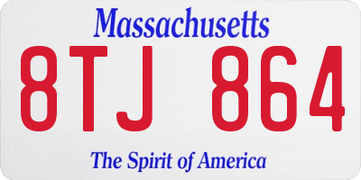 MA license plate 8TJ864