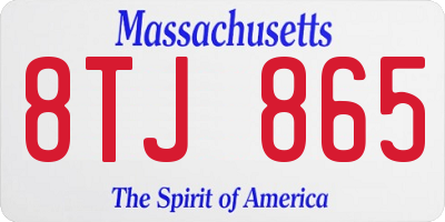 MA license plate 8TJ865