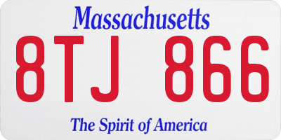 MA license plate 8TJ866