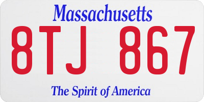 MA license plate 8TJ867
