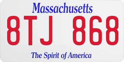 MA license plate 8TJ868