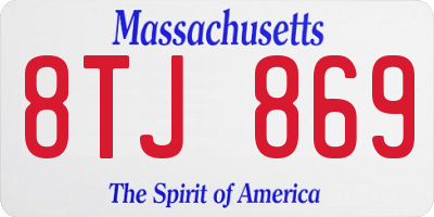 MA license plate 8TJ869