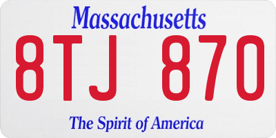 MA license plate 8TJ870