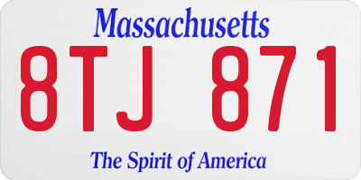 MA license plate 8TJ871