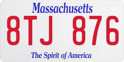 MA license plate 8TJ876