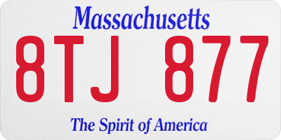 MA license plate 8TJ877