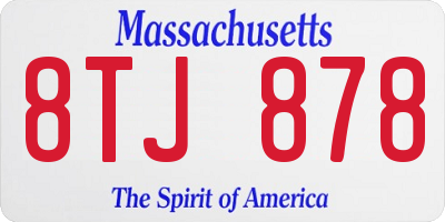 MA license plate 8TJ878