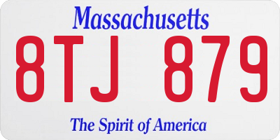 MA license plate 8TJ879