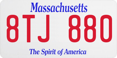 MA license plate 8TJ880