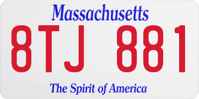 MA license plate 8TJ881