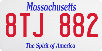 MA license plate 8TJ882