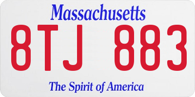 MA license plate 8TJ883