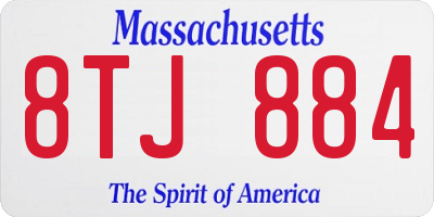 MA license plate 8TJ884