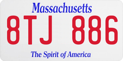 MA license plate 8TJ886