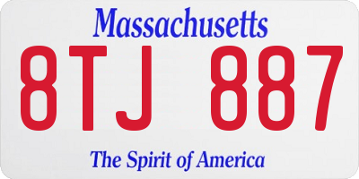 MA license plate 8TJ887