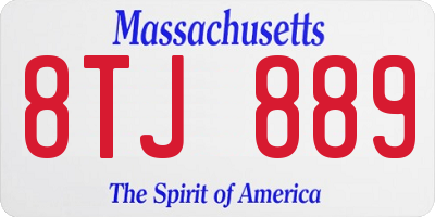 MA license plate 8TJ889