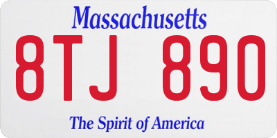 MA license plate 8TJ890