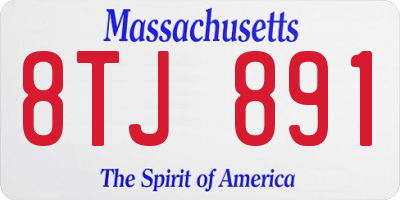 MA license plate 8TJ891