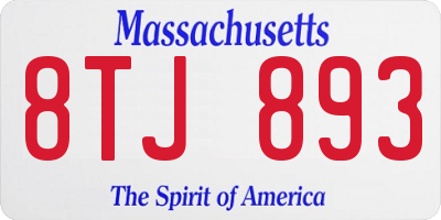 MA license plate 8TJ893