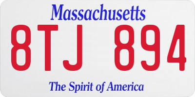MA license plate 8TJ894