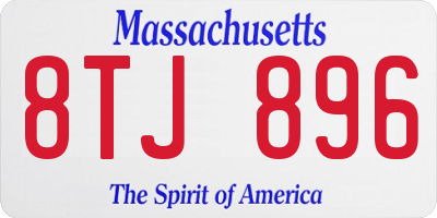MA license plate 8TJ896