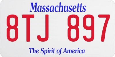 MA license plate 8TJ897
