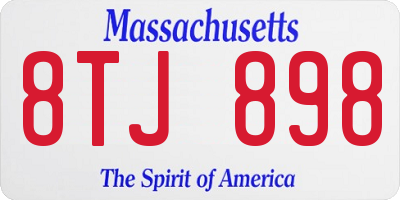 MA license plate 8TJ898