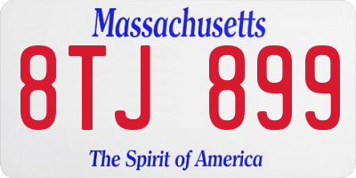 MA license plate 8TJ899