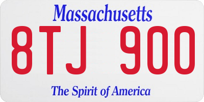 MA license plate 8TJ900