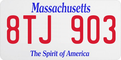 MA license plate 8TJ903