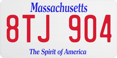 MA license plate 8TJ904