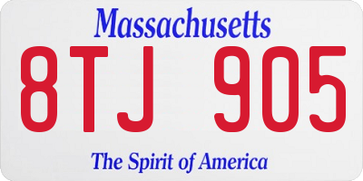MA license plate 8TJ905