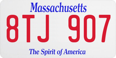 MA license plate 8TJ907