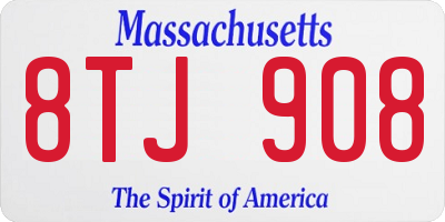 MA license plate 8TJ908