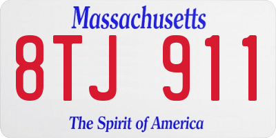 MA license plate 8TJ911