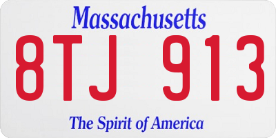 MA license plate 8TJ913