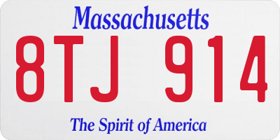 MA license plate 8TJ914