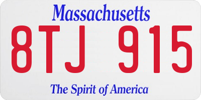 MA license plate 8TJ915