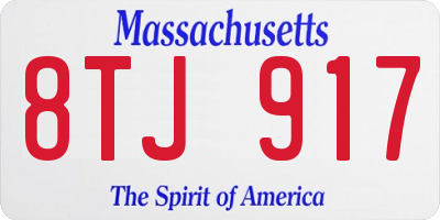 MA license plate 8TJ917