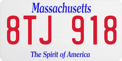 MA license plate 8TJ918