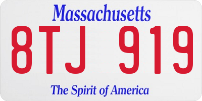 MA license plate 8TJ919