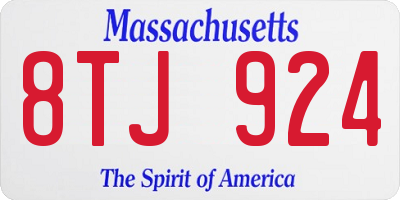 MA license plate 8TJ924