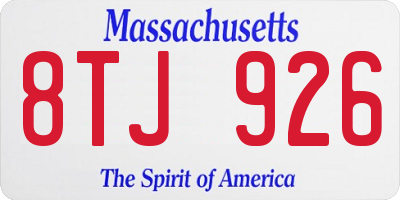 MA license plate 8TJ926