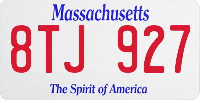 MA license plate 8TJ927