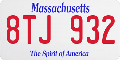 MA license plate 8TJ932