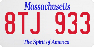 MA license plate 8TJ933