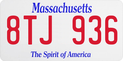 MA license plate 8TJ936