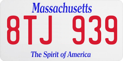 MA license plate 8TJ939