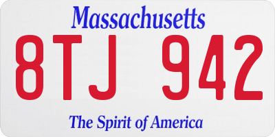 MA license plate 8TJ942