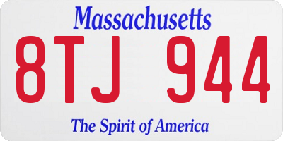 MA license plate 8TJ944